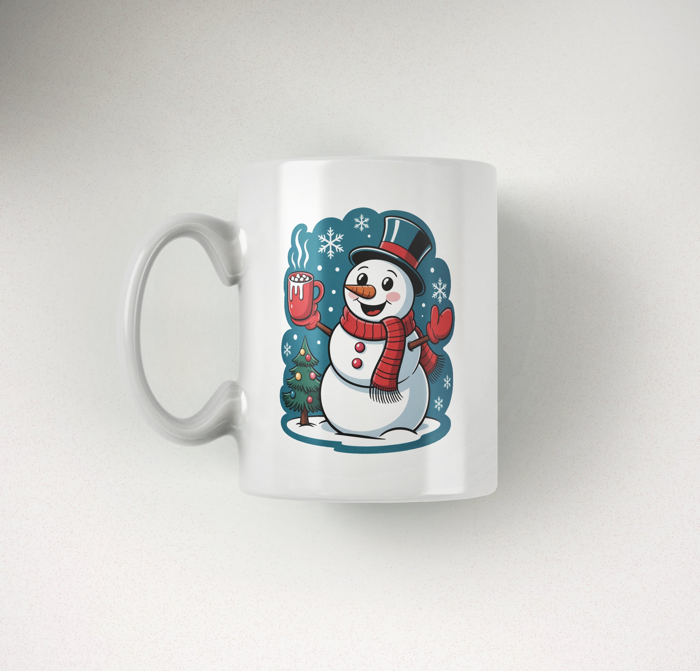 Schneemann mit Kakao