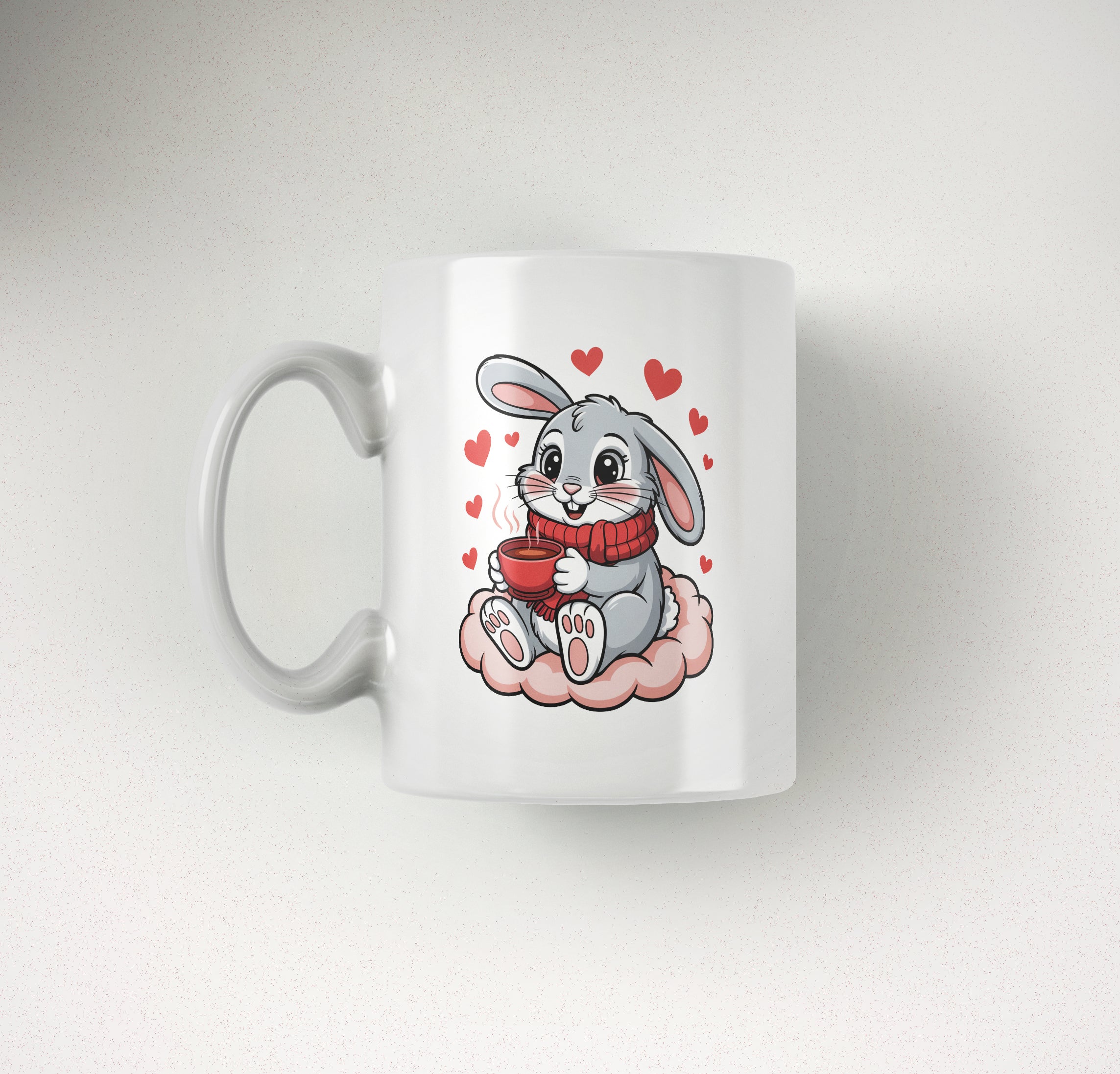 Weiße, glänzende Tasse