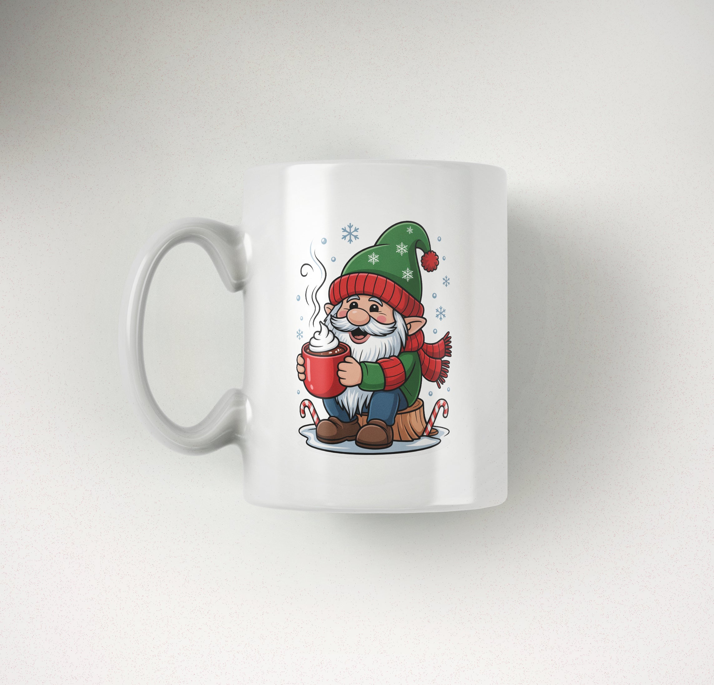 Zwerg mit heisser Schokolade